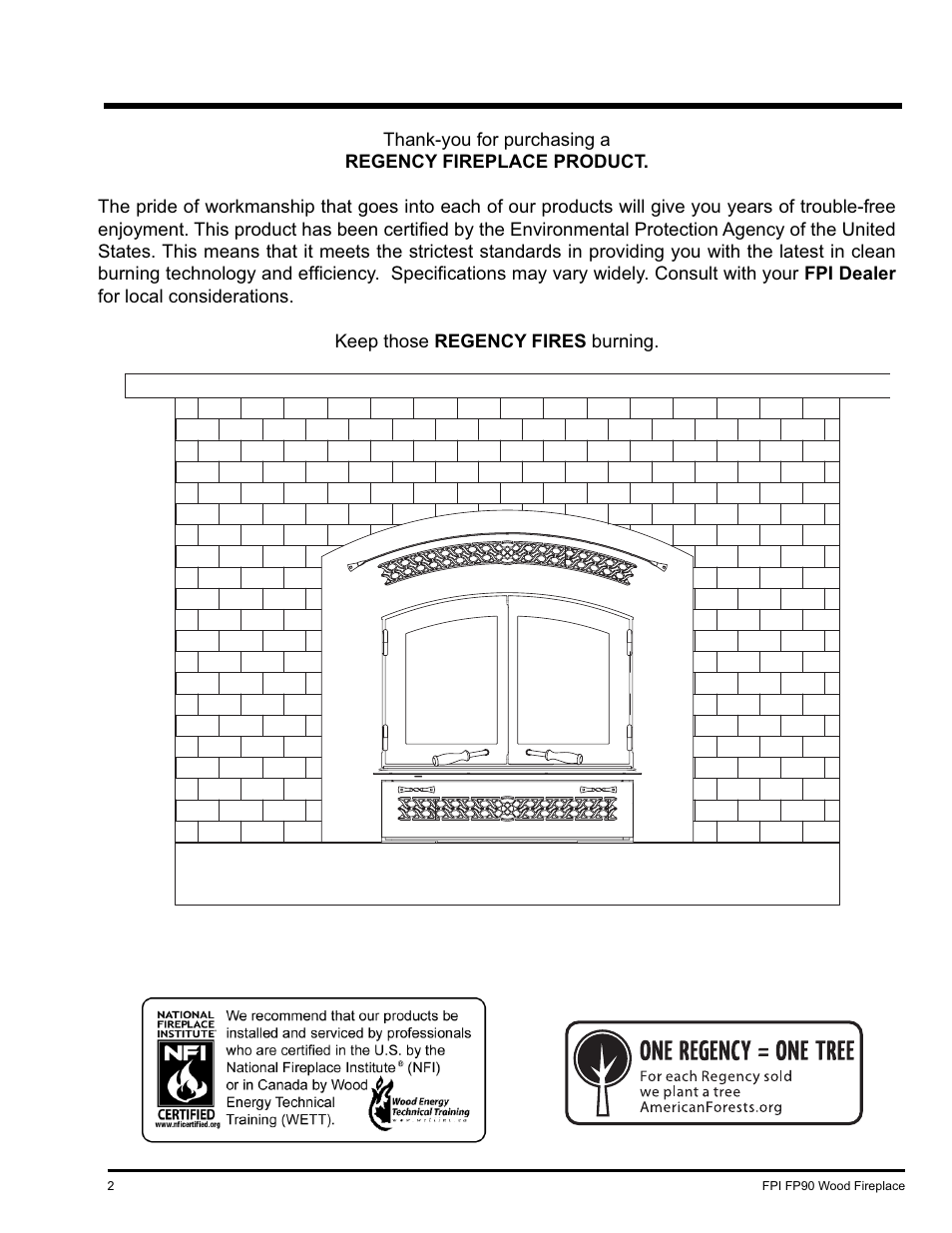 Regency FP90 User Manual | Page 2 / 40