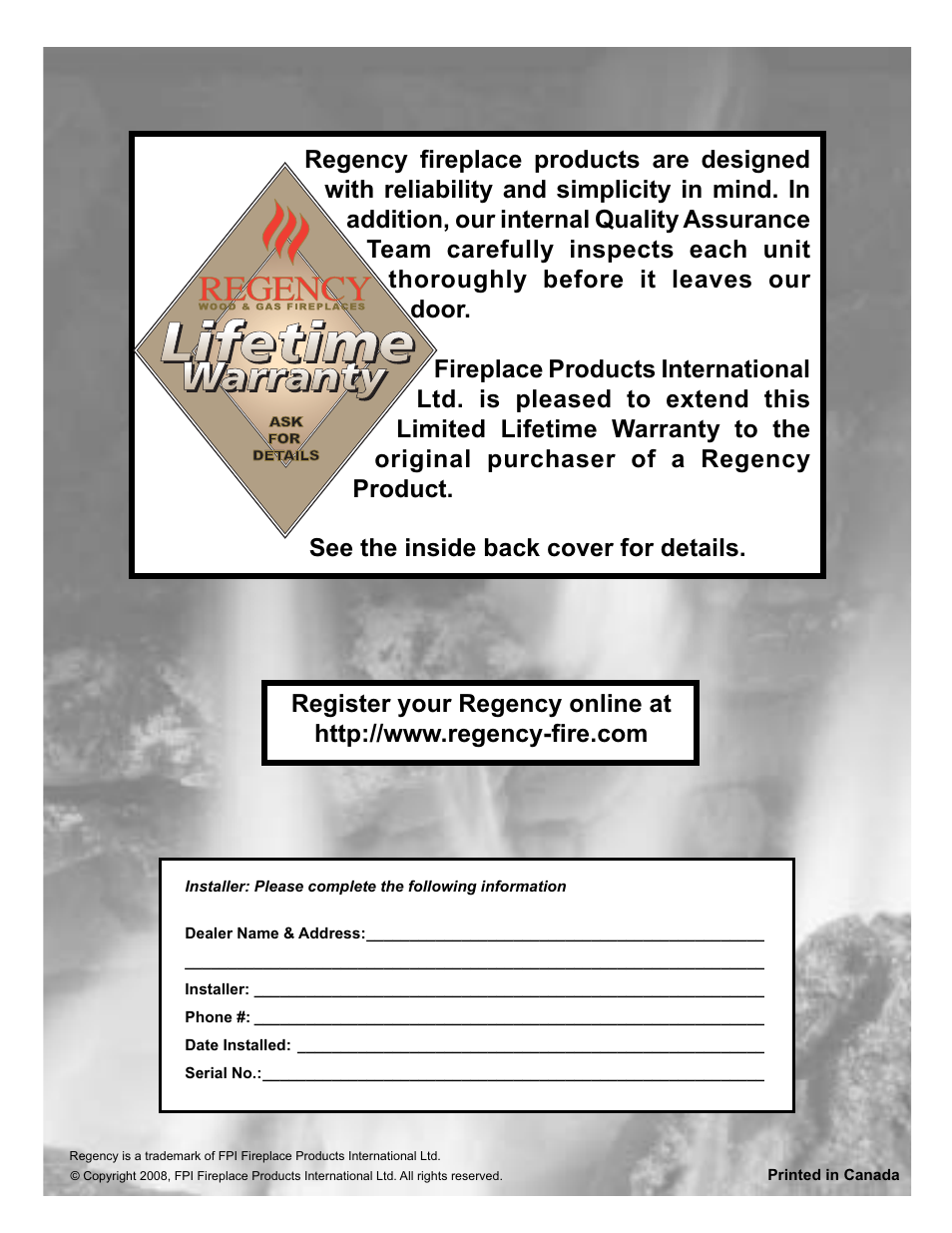 Regency FP90 User Manual | Page 40 / 40