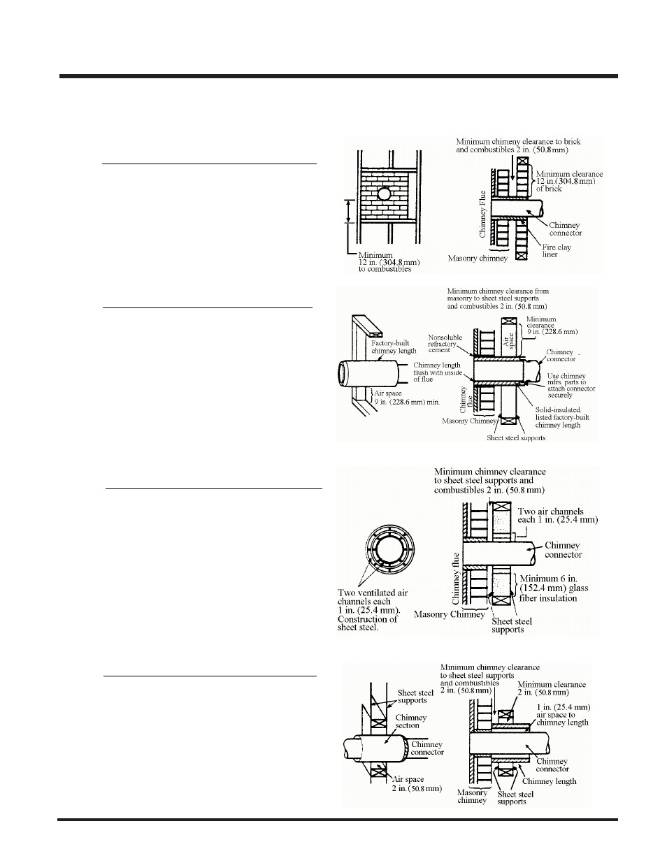 Installation, Combustible wall chimney connector pass-throughs | Regency FREESTANDING WOODSTOVE2 F2400M User Manual | Page 13 / 28