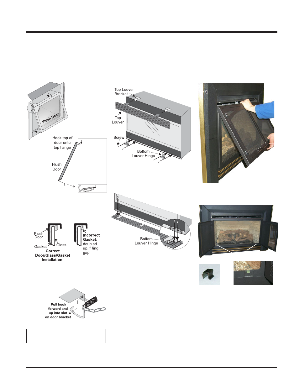 Installation, Standard flush door, Flush louvers | Double screen door | Regency P42-LP3 User Manual | Page 25 / 44