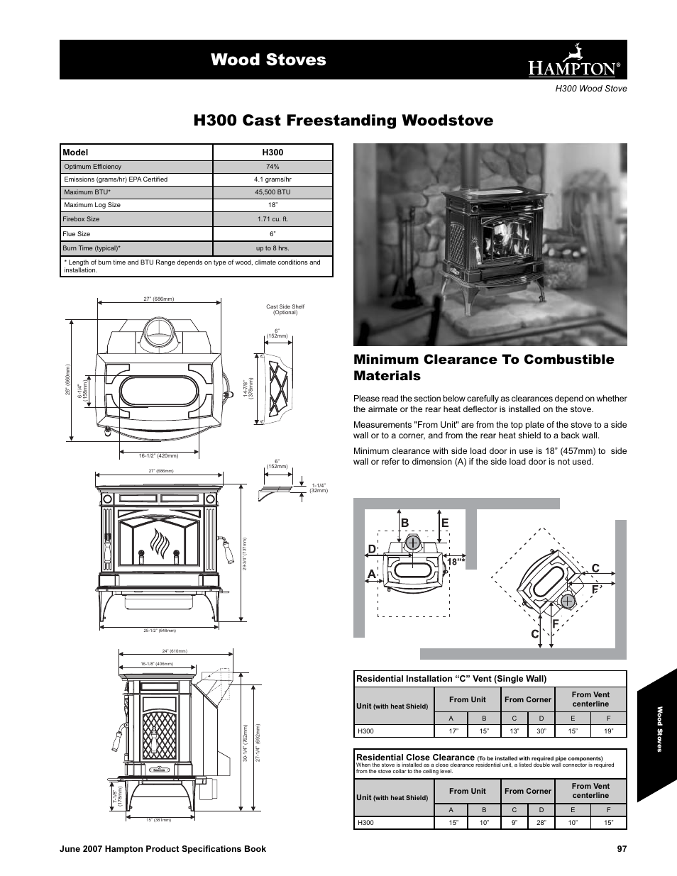 Regency H300 User Manual | 2 pages