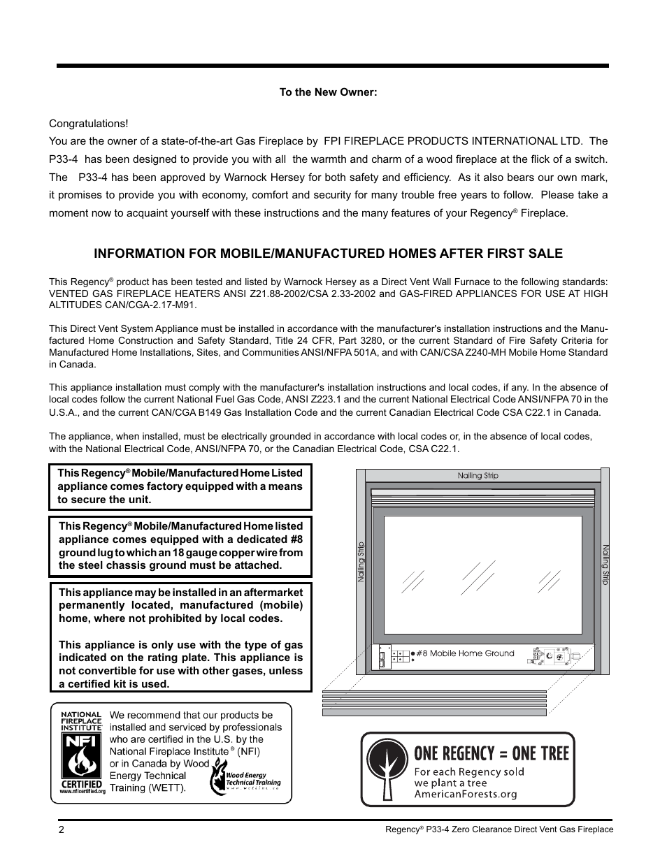 Regency P33-LP4 User Manual | Page 2 / 52
