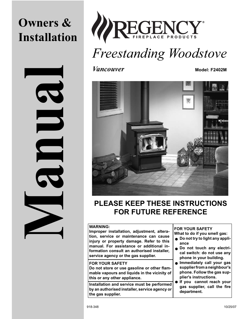 Regency F2402M User Manual | 28 pages