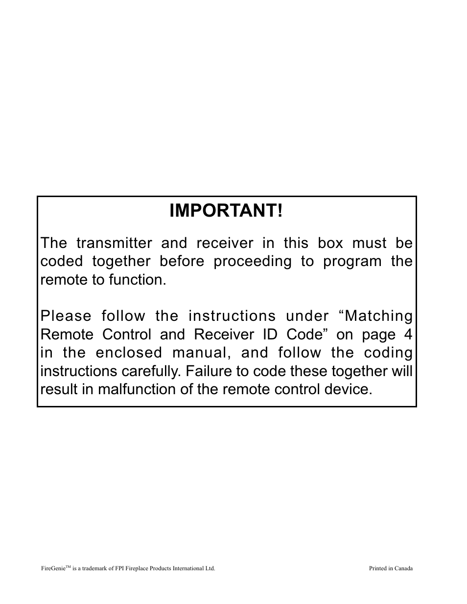 Important | Regency FireGenie User Manual | Page 24 / 24