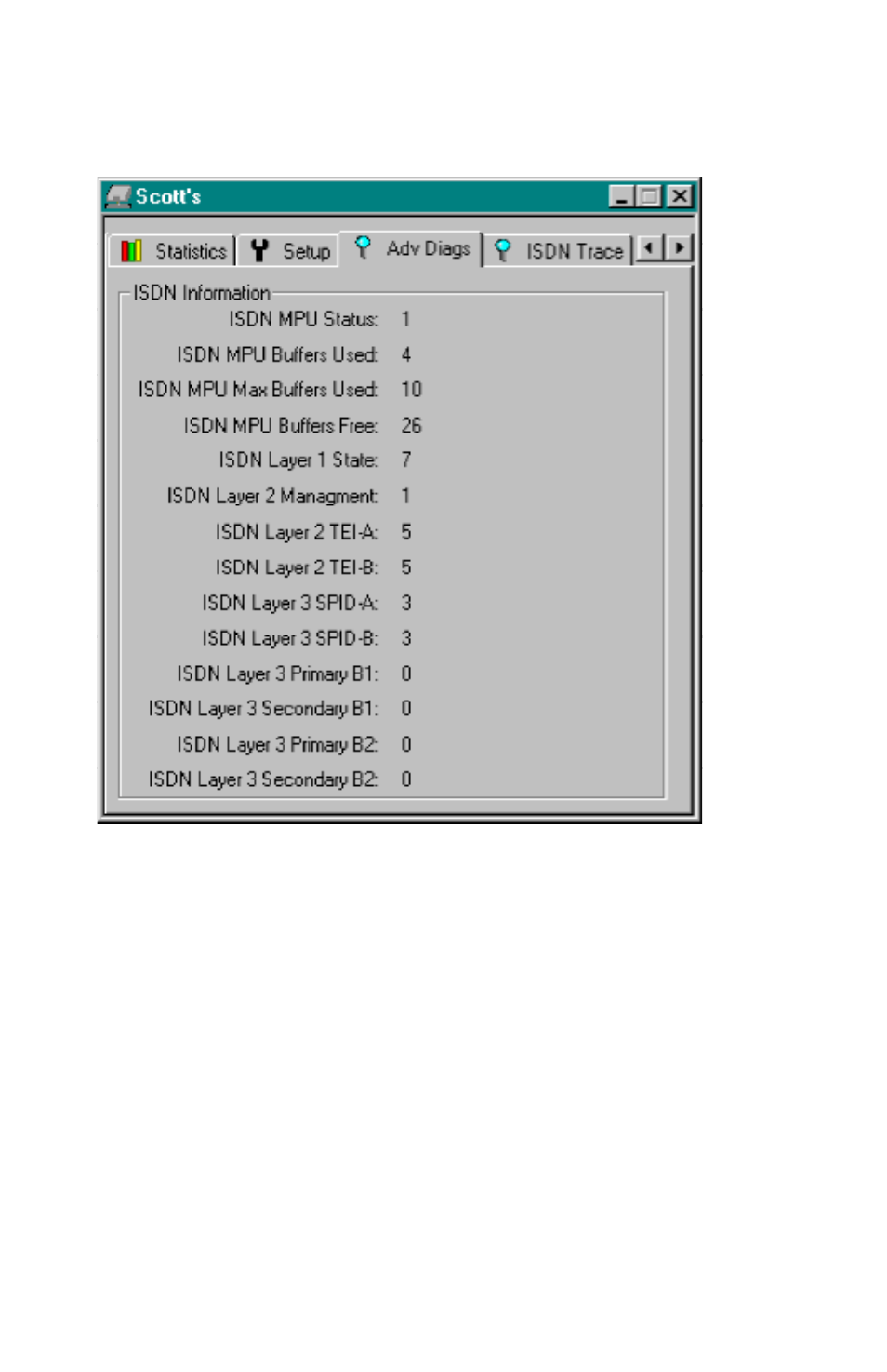 Advanced diagnostics tab | Ringdale ISDN User Manual | Page 66 / 165