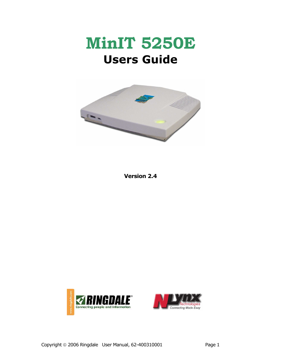 Ringdale Minit 5250E User Manual | 43 pages