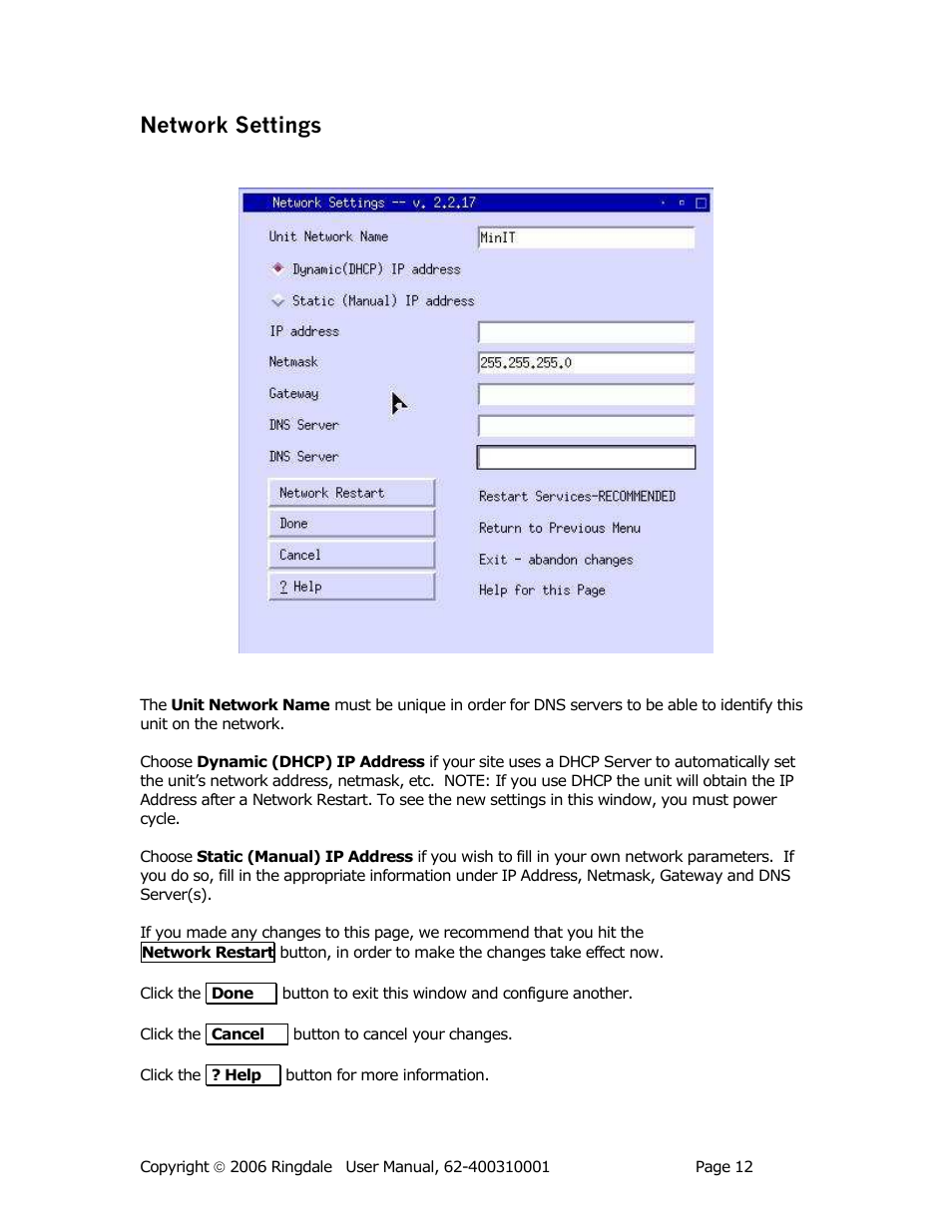 Ringdale Minit 5250E User Manual | Page 12 / 43