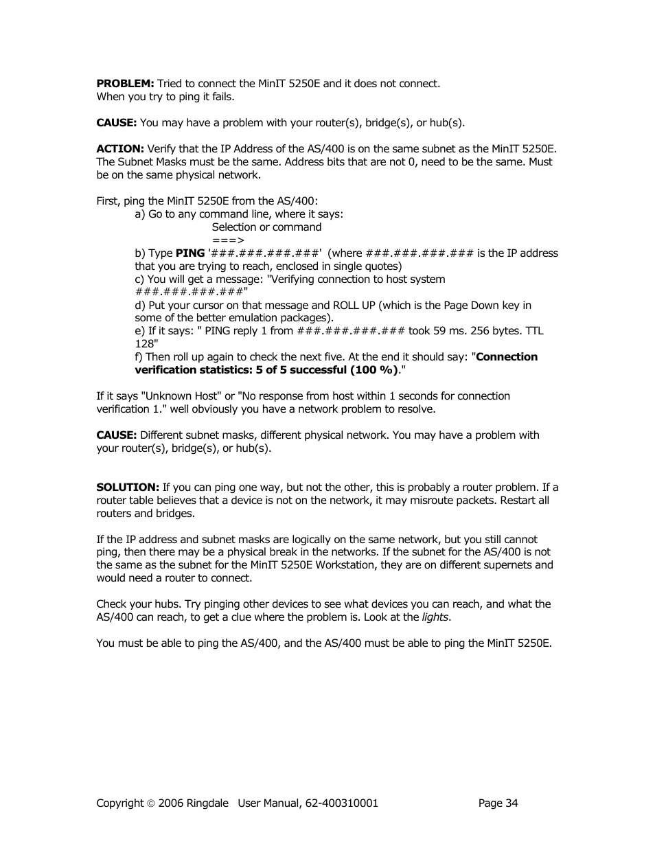 Ringdale Minit 5250E User Manual | Page 34 / 43