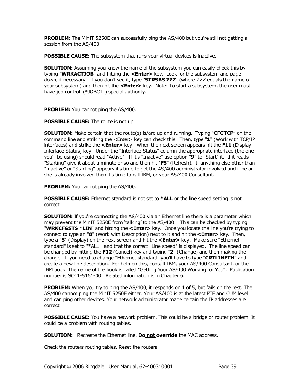 Ringdale Minit 5250E User Manual | Page 39 / 43