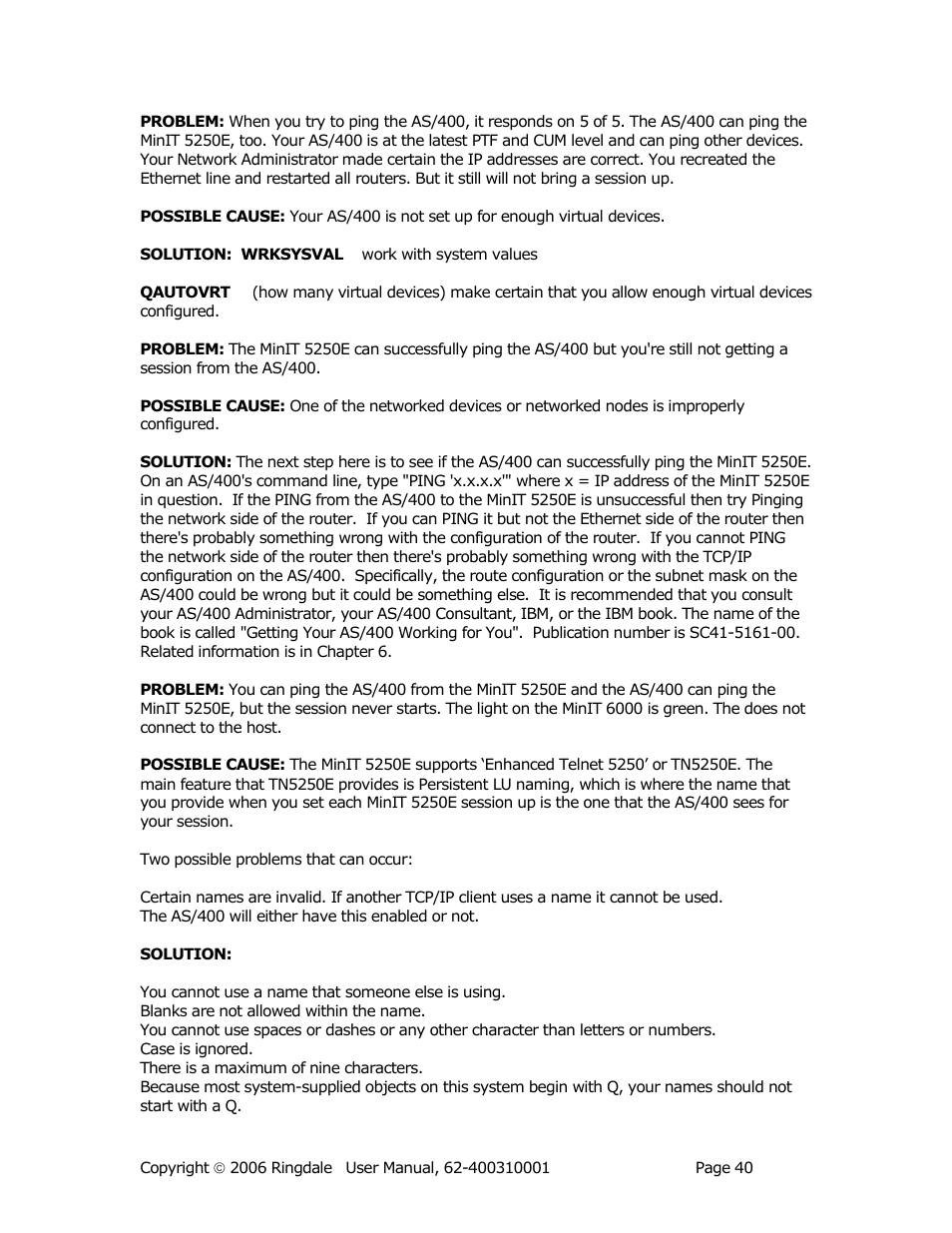 Ringdale Minit 5250E User Manual | Page 40 / 43