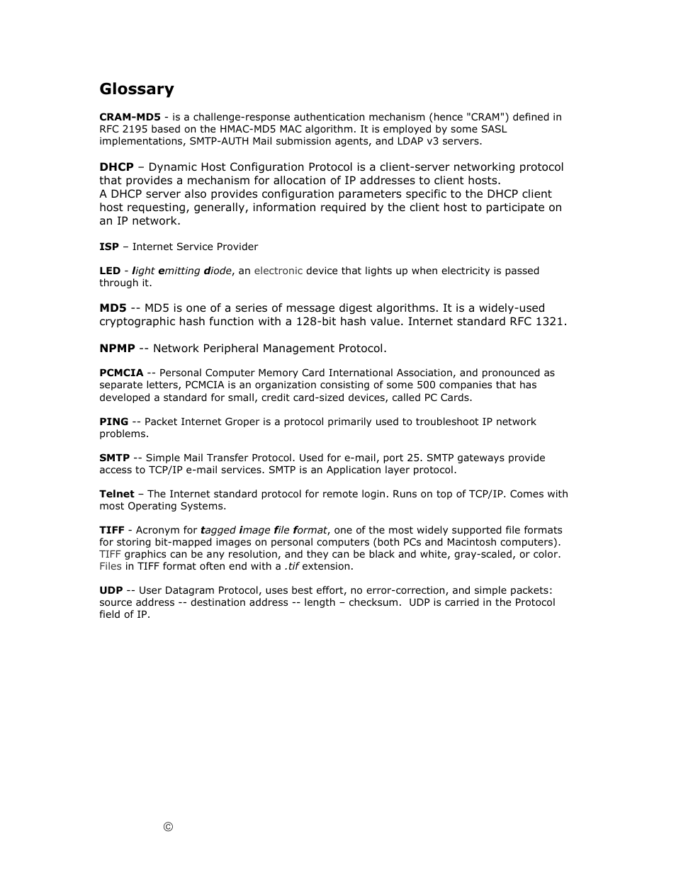 Glossary | Ringdale Fax Receiver MFR-200 User Manual | Page 19 / 28