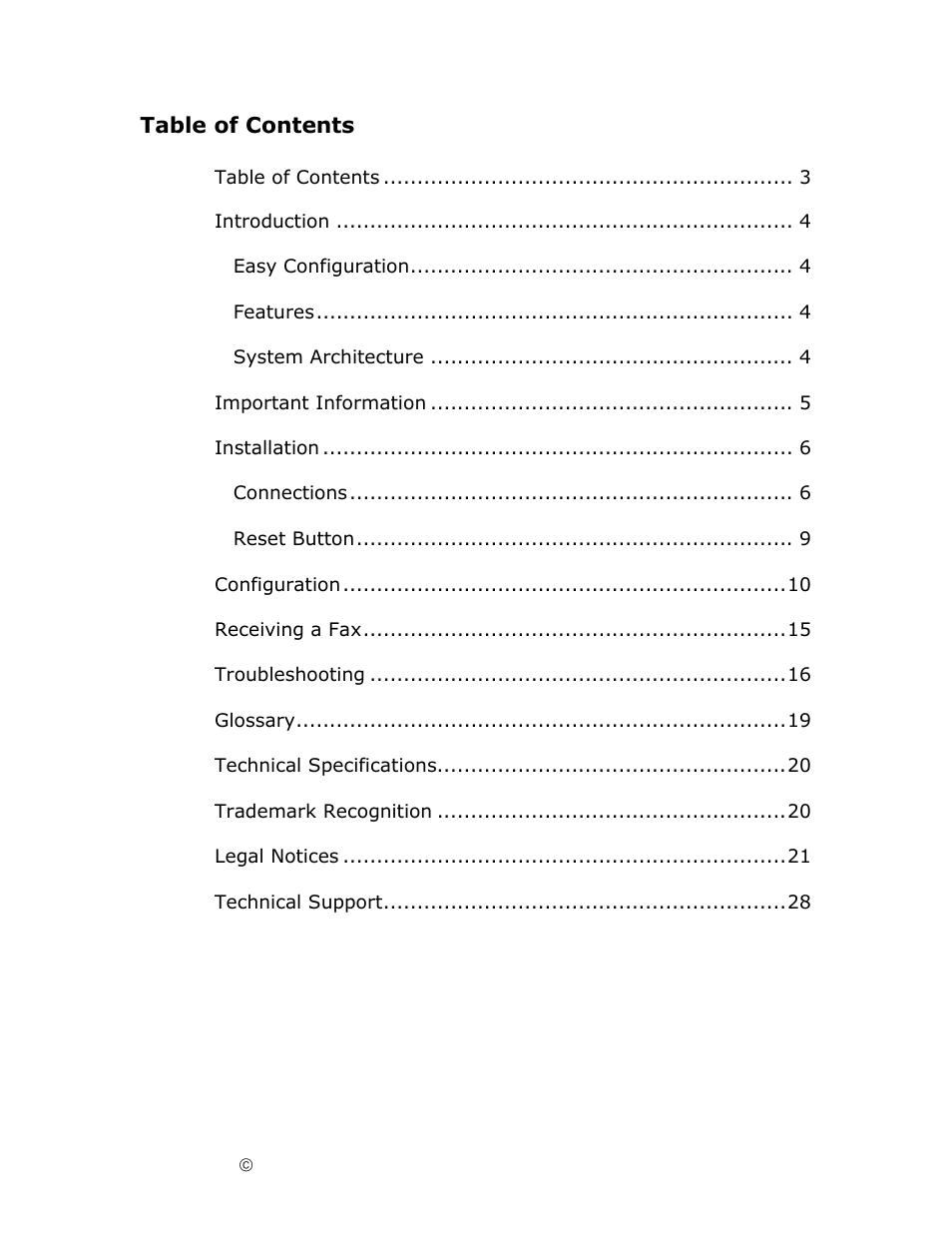 Ringdale Fax Receiver MFR-200 User Manual | Page 3 / 28