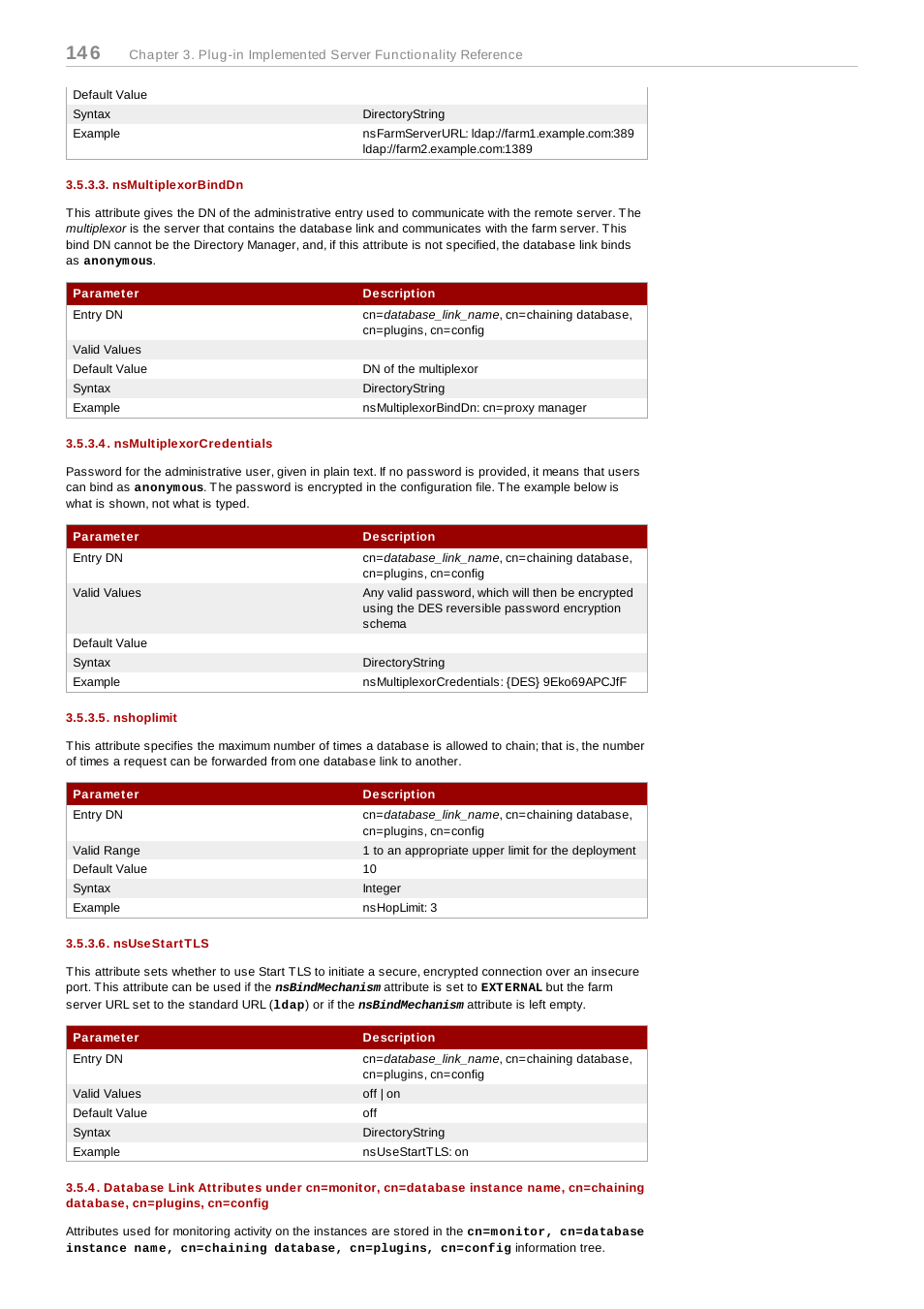 Nsmultiplexorbinddn, Nsmultiplexorcredentials, Nshoplimit | Nsusestarttls | Red Hat 8.1 User Manual | Page 146 / 292