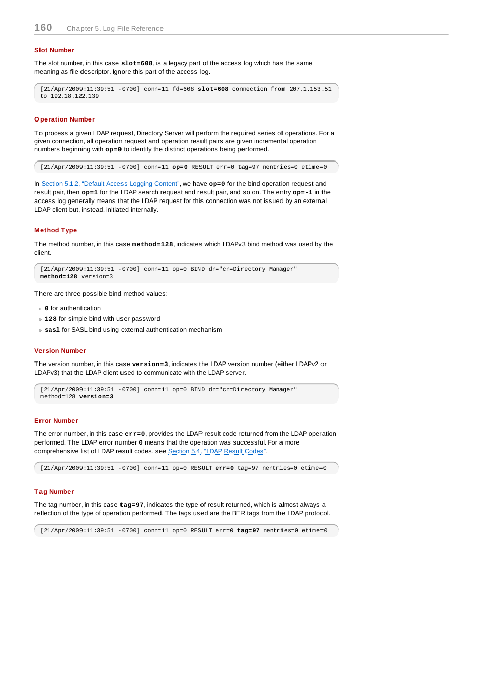 Slot number, Operation number, Method type | Version number, Error number, Tag number | Red Hat 8.1 User Manual | Page 160 / 292