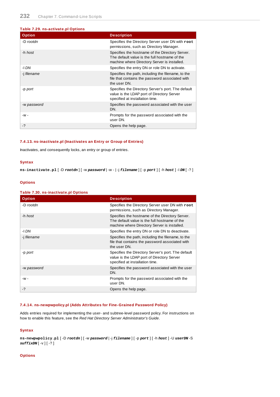 Syntax, Options | Red Hat 8.1 User Manual | Page 232 / 292