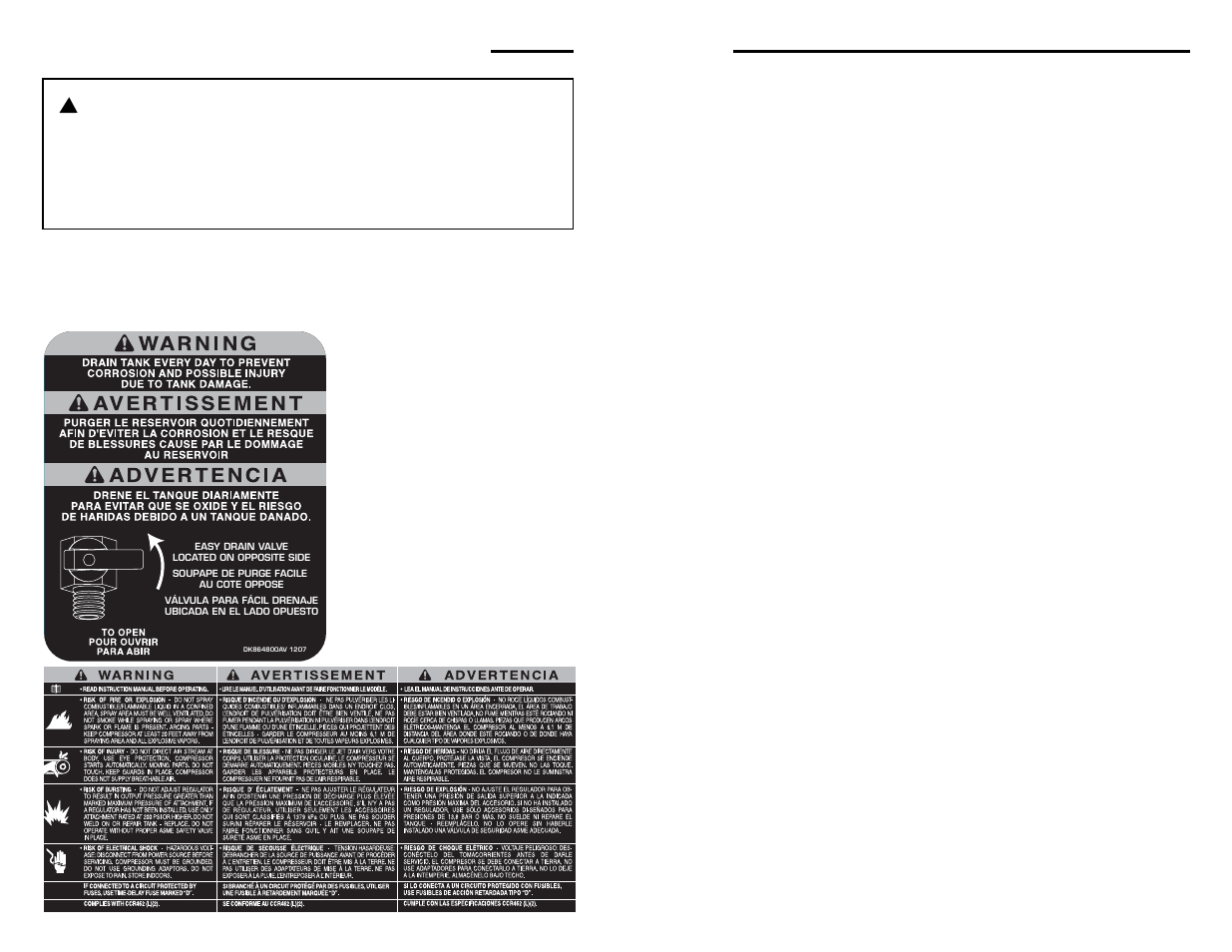 Notas instrucciones de seguridad (continuación), Advertencia, Proposición de california 65 | Rigid Industries RIDGID OF45175A User Manual | Page 30 / 36