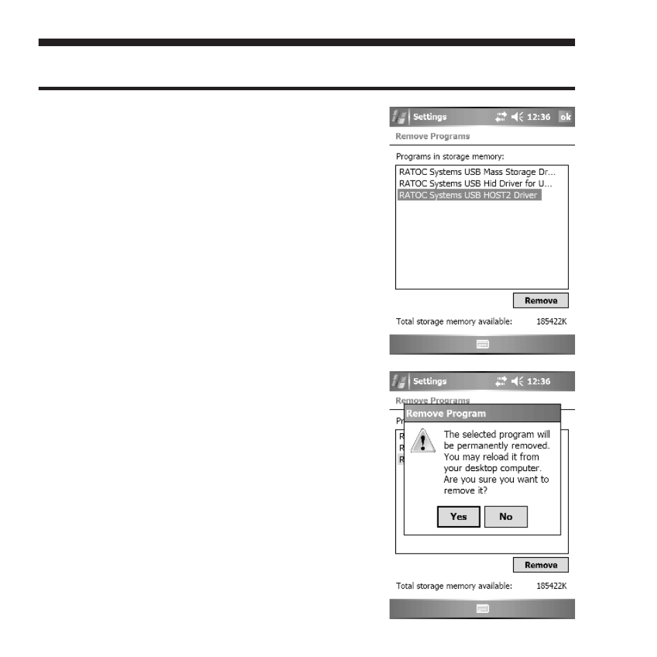 Uninstallation | Ratoc Systems CFU2 User Manual | Page 12 / 16