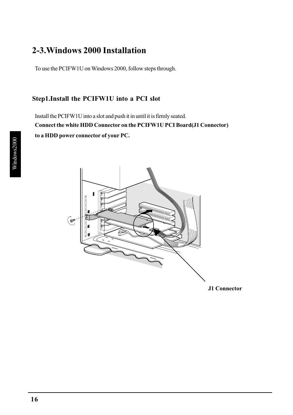3.windows 2000 installation | Ratoc Systems PCIFW1U User Manual | Page 19 / 92