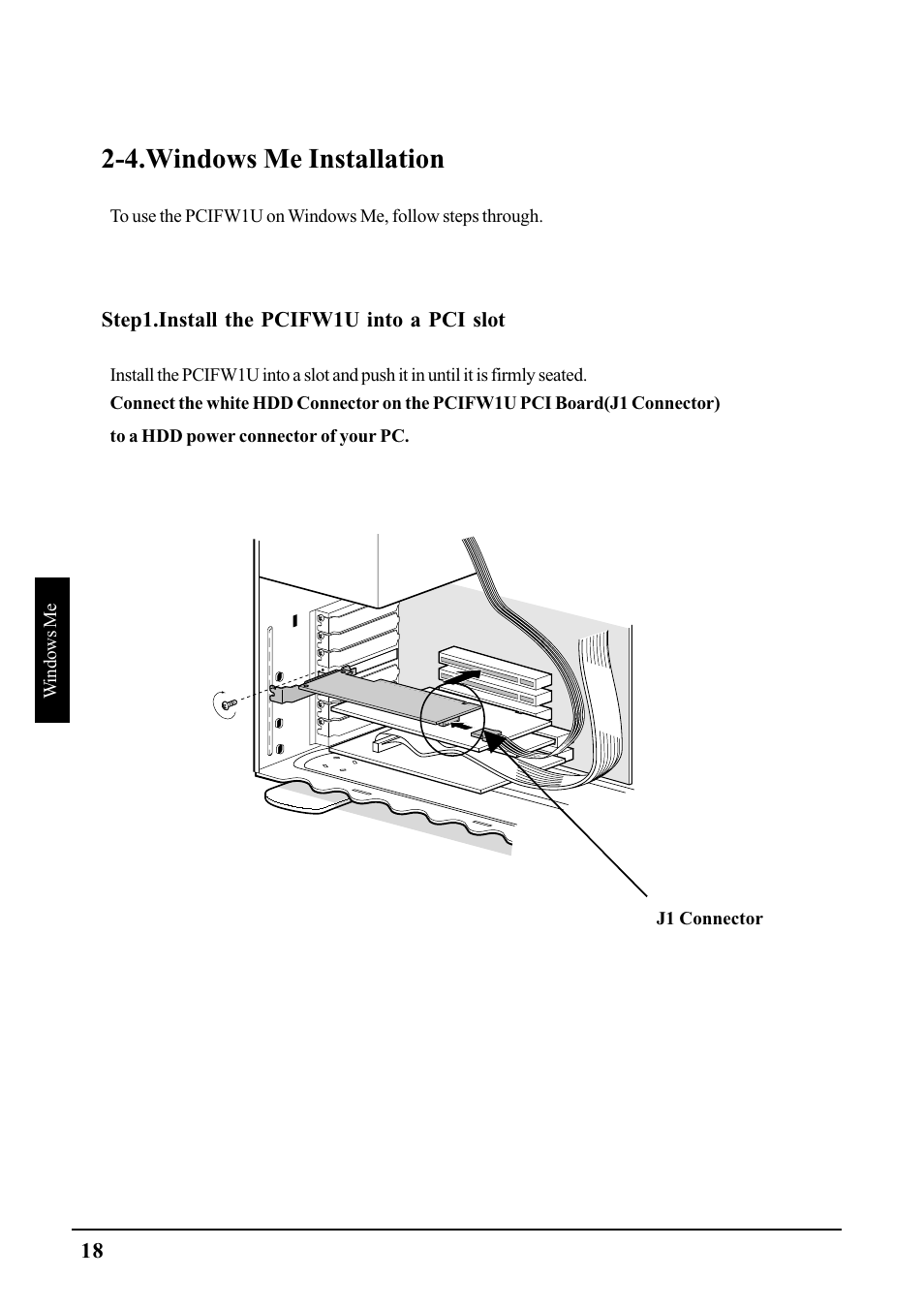 4.windows me installation | Ratoc Systems PCIFW1U User Manual | Page 21 / 92