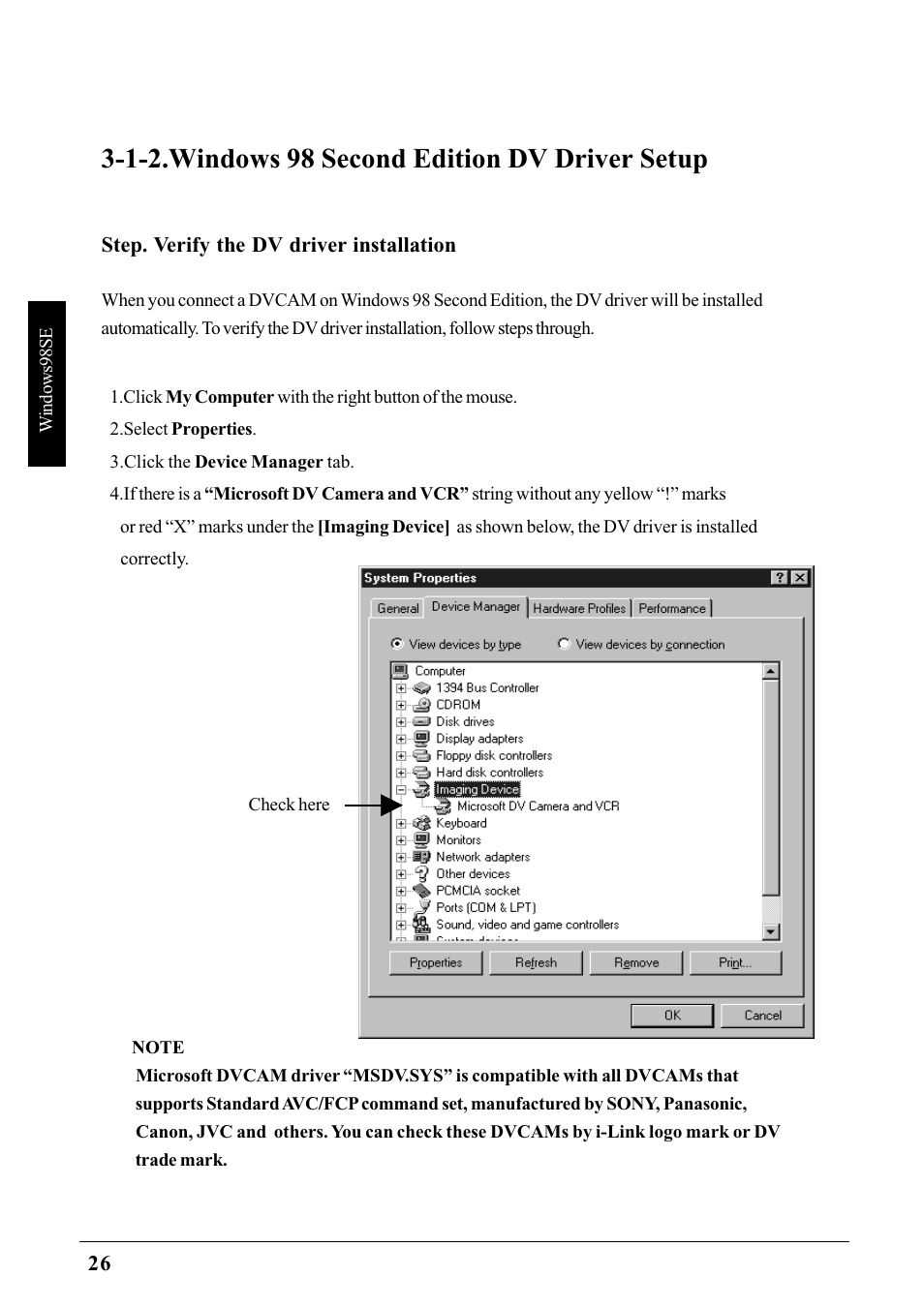 1-2.windows 98 second edition dv driver setup | Ratoc Systems PCIFW1U User Manual | Page 29 / 92