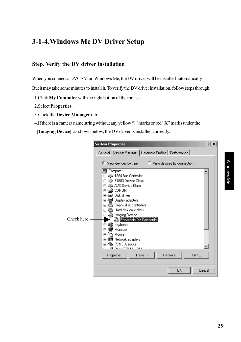 1-4.windows me dv driver setup | Ratoc Systems PCIFW1U User Manual | Page 32 / 92