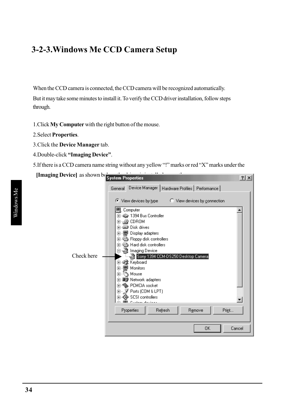 2-3.windows me ccd camera setup | Ratoc Systems PCIFW1U User Manual | Page 37 / 92