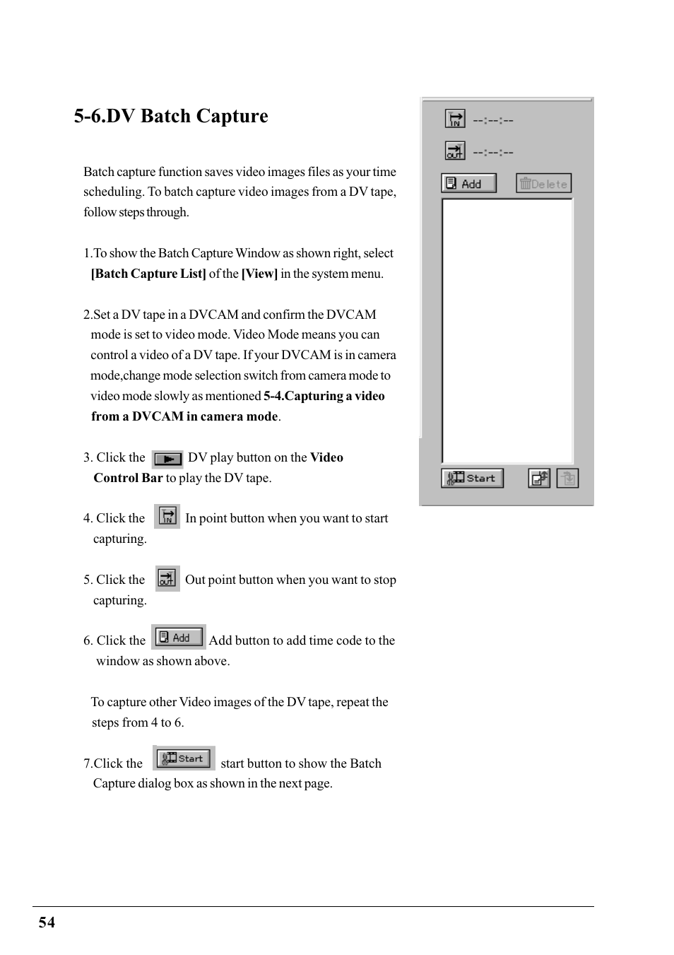 6.dv batch capture | Ratoc Systems PCIFW1U User Manual | Page 57 / 92