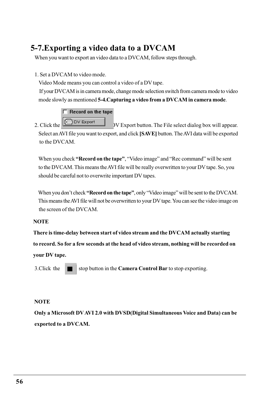 7.exporting a video data to a dvcam | Ratoc Systems PCIFW1U User Manual | Page 59 / 92