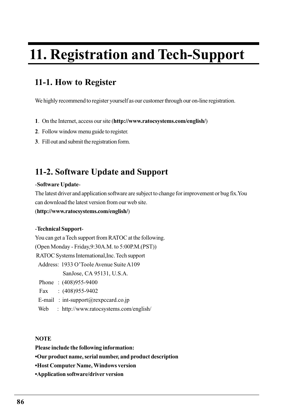 Registration and tech-support, 1.how to register, 2.software update and support | 1. how to register, 2. software update and support | Ratoc Systems PCIFW1U User Manual | Page 89 / 92