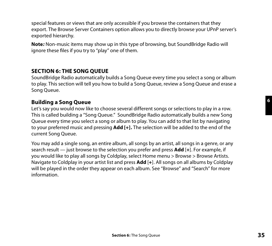 The song queue, Building a song queue | Roku SoundBridge Wi-Fi Music System User Manual | Page 36 / 85