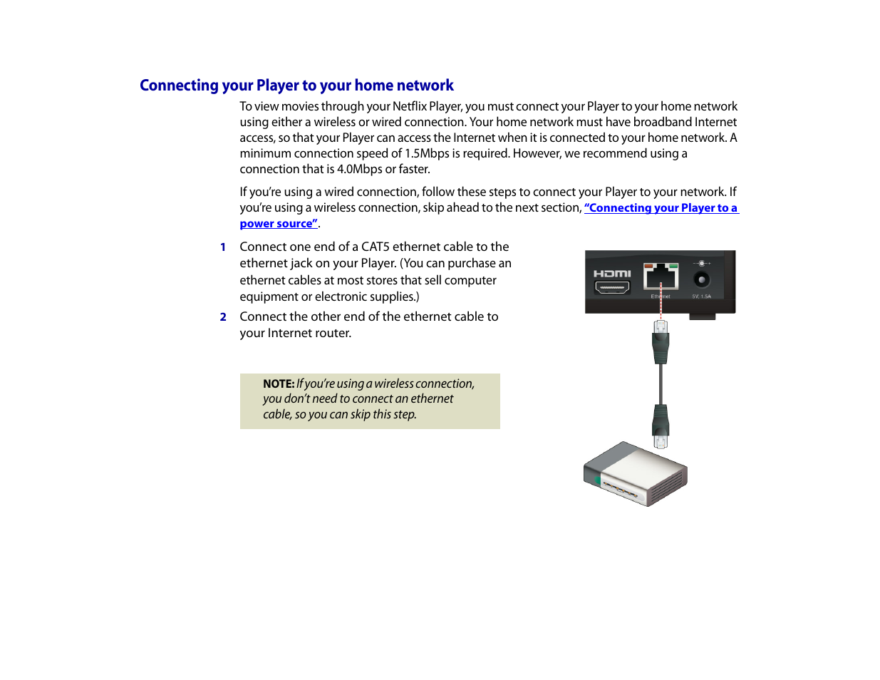 Connecting your player to your home network | Roku Digital Video Player User Manual | Page 15 / 54