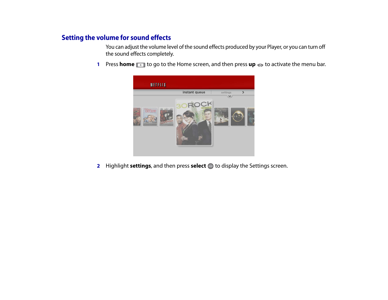 Setting the volume for sound effects | Roku Digital Video Player User Manual | Page 35 / 54