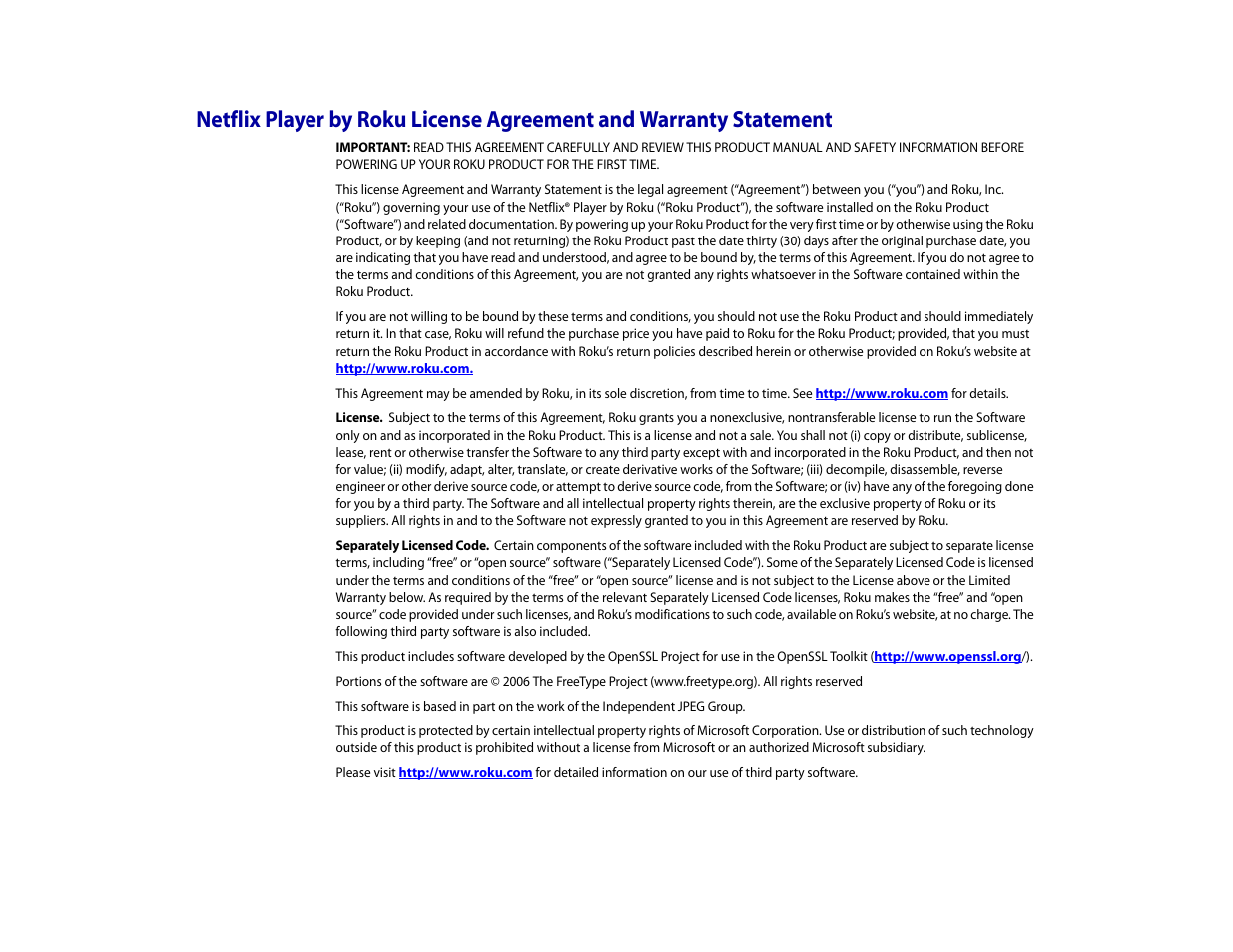 Roku Digital Video Player User Manual | Page 50 / 54