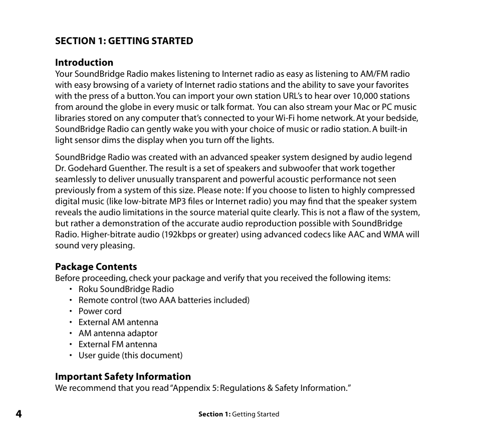 Roku SoundBridge Radio Wi-Fi Music System User Manual | Page 6 / 88