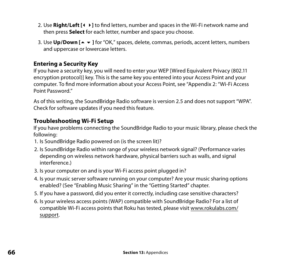 Roku SoundBridge Radio Wi-Fi Music System User Manual | Page 68 / 88
