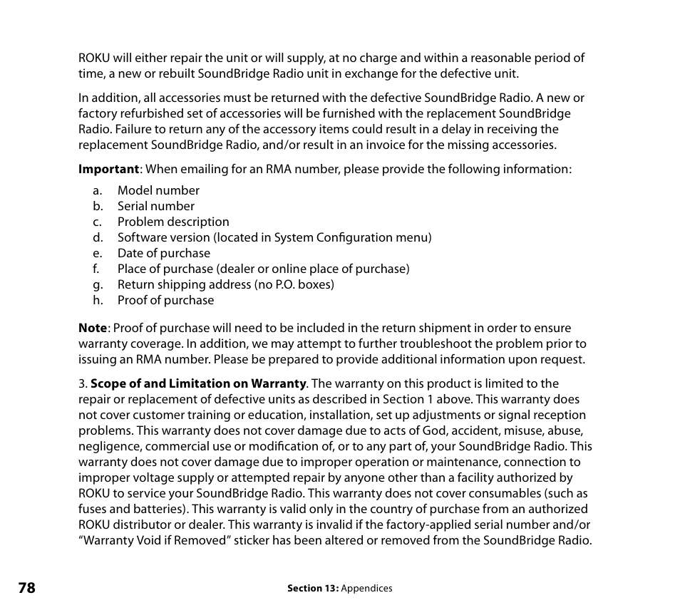Roku SoundBridge Radio Wi-Fi Music System User Manual | Page 80 / 88