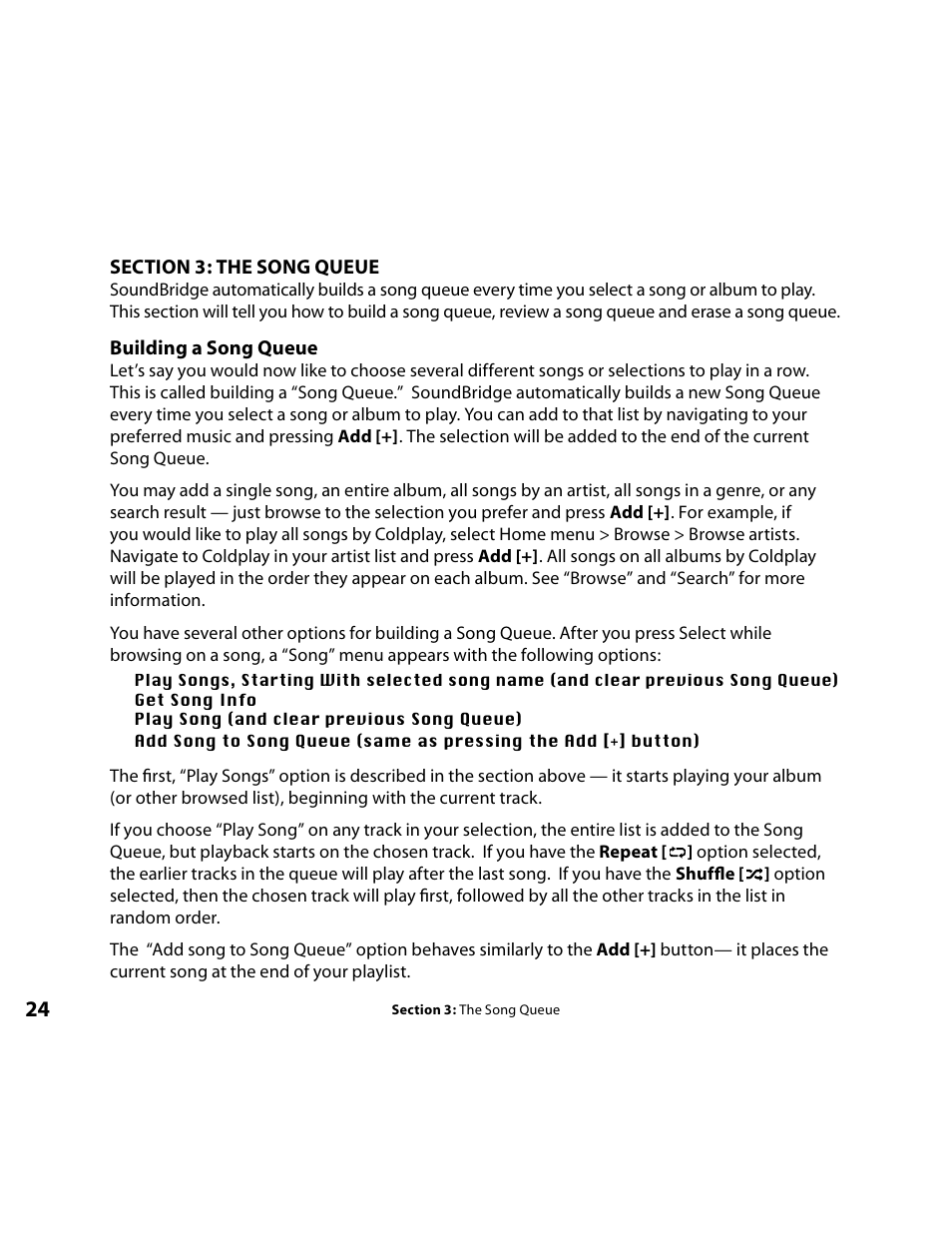 The song queue, Building a song queue | Roku Music Player User Manual | Page 25 / 89