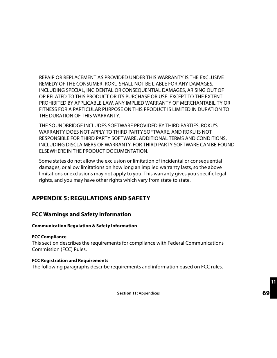 Appendix 5: regulations and safety | Roku Music Player User Manual | Page 70 / 89