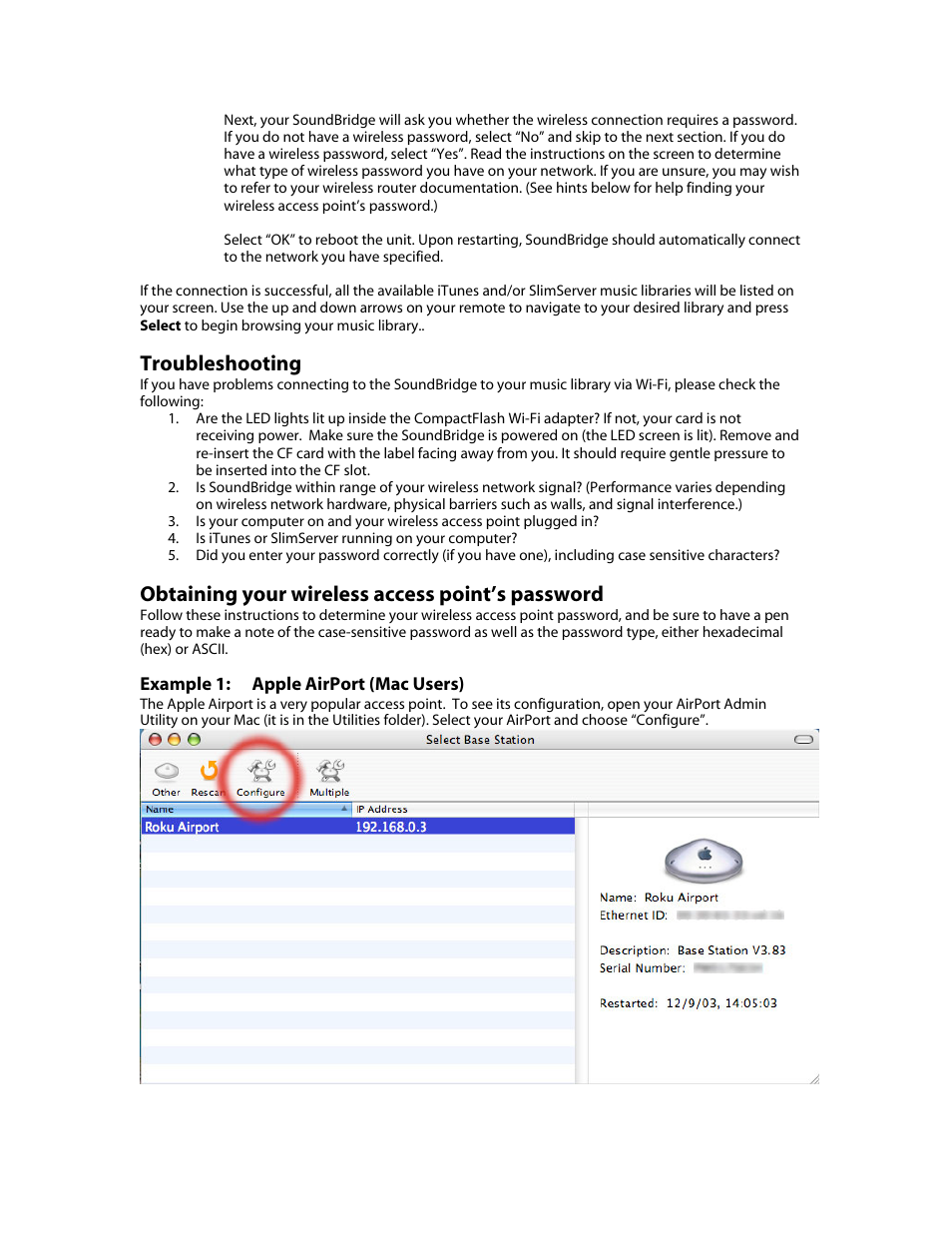 Troubleshooting, Obtaining your wireless access point’s password | Roku Music Player User Manual | Page 78 / 89