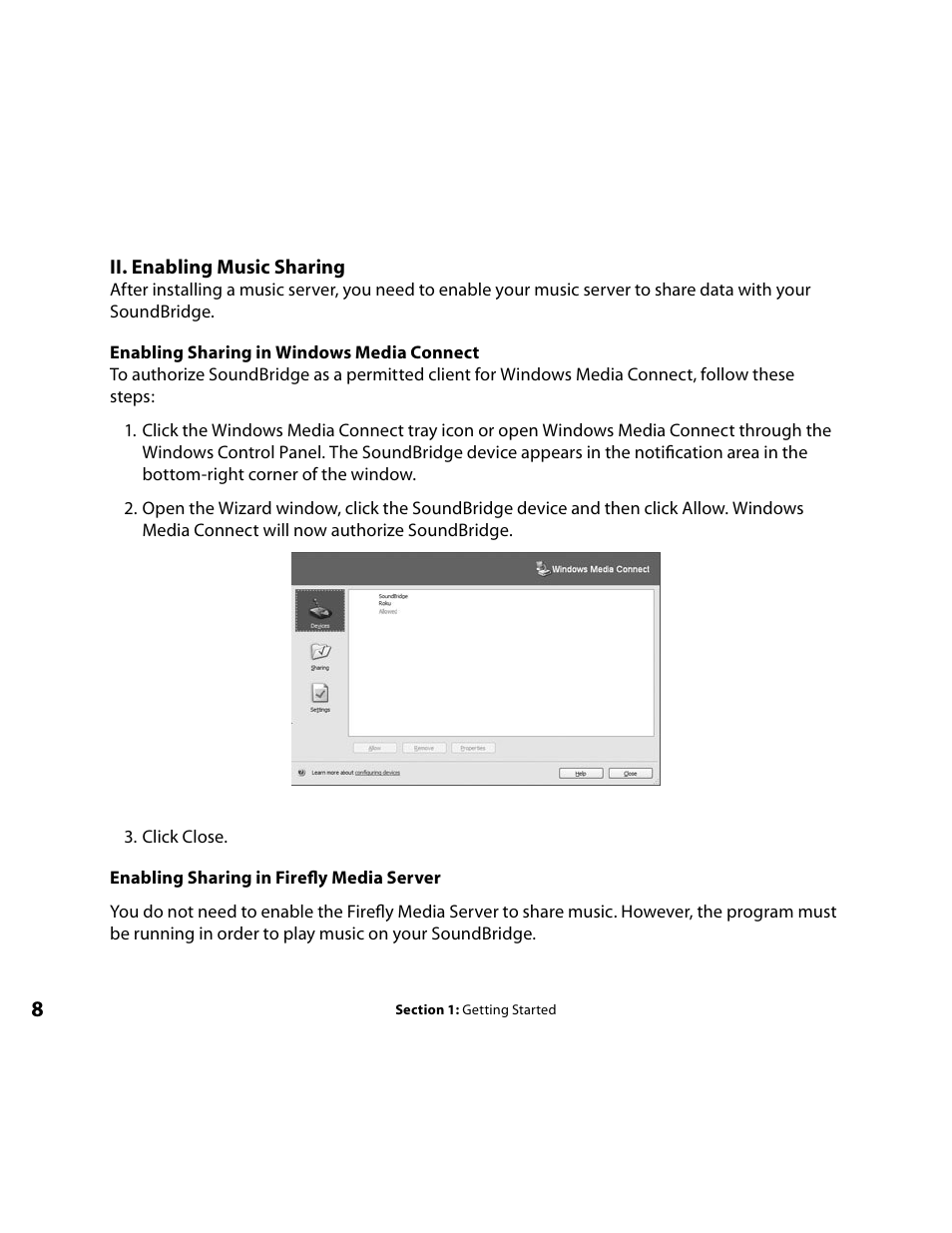 Enabling music sharing | Roku Music Player User Manual | Page 9 / 89