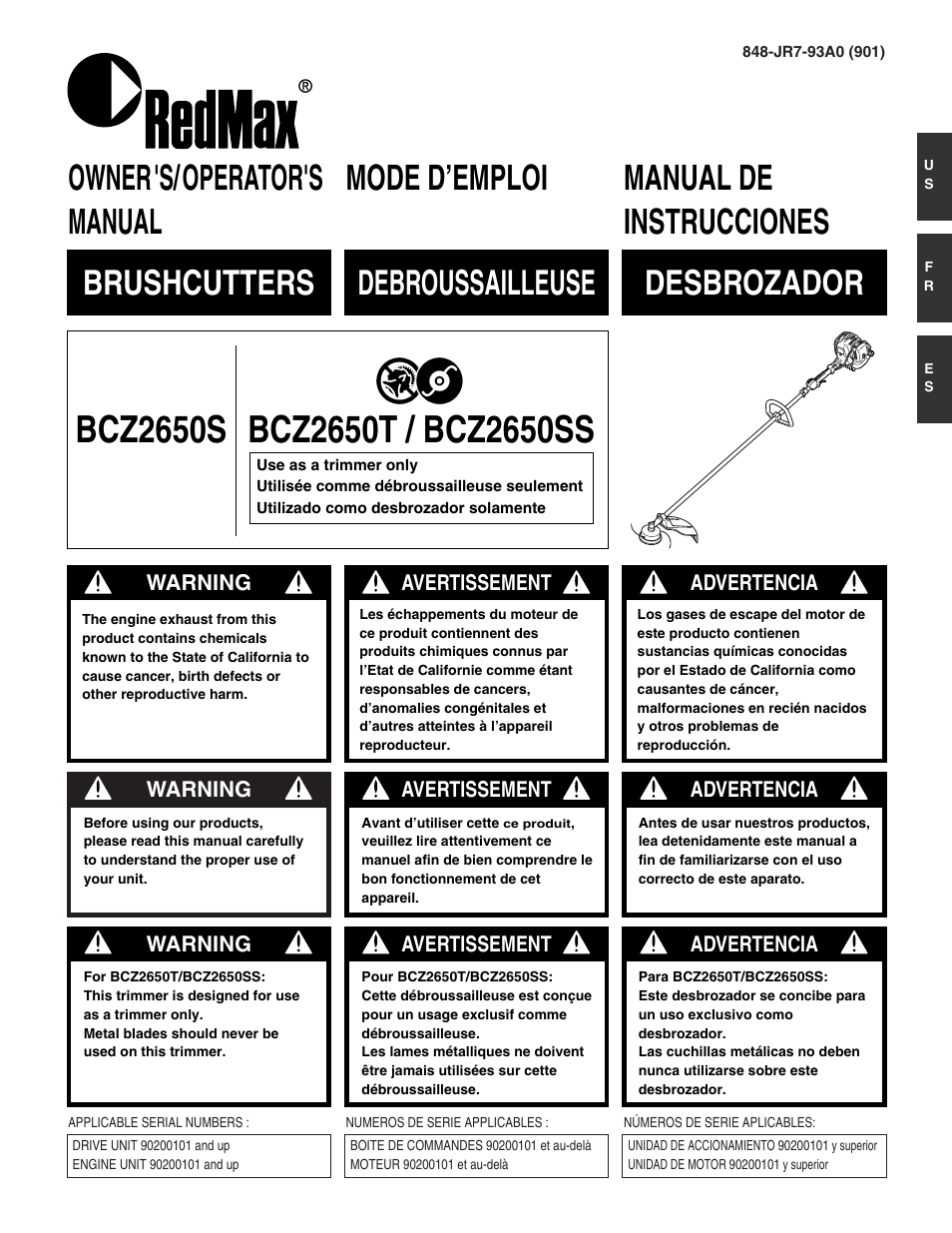 RedMax BCZ2650SS User Manual | 76 pages