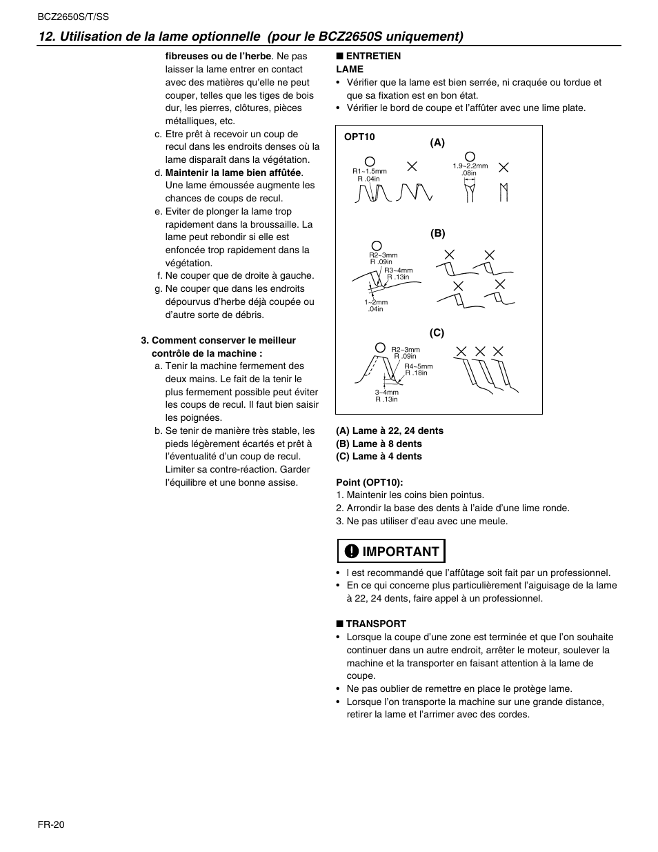 Important | RedMax BCZ2650SS User Manual | Page 42 / 76