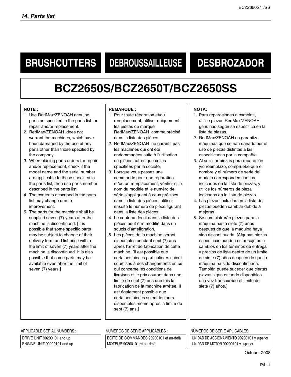 Brushcutters debroussailleuse desbrozador | RedMax BCZ2650SS User Manual | Page 67 / 76