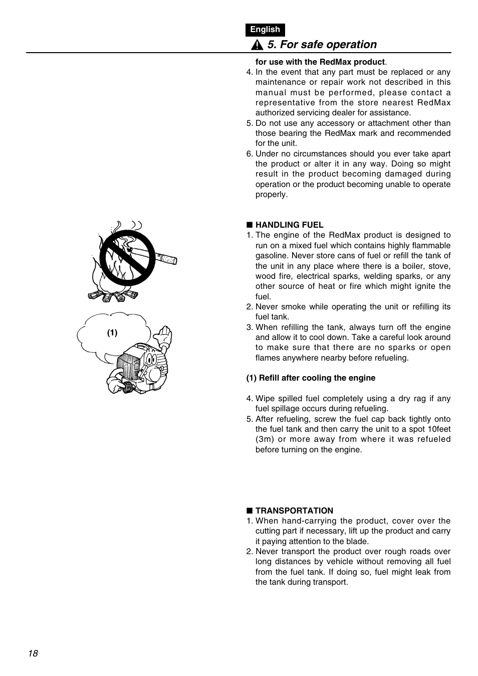 For safe operation | RedMax BCZ3001S-CA User Manual | Page 18 / 68