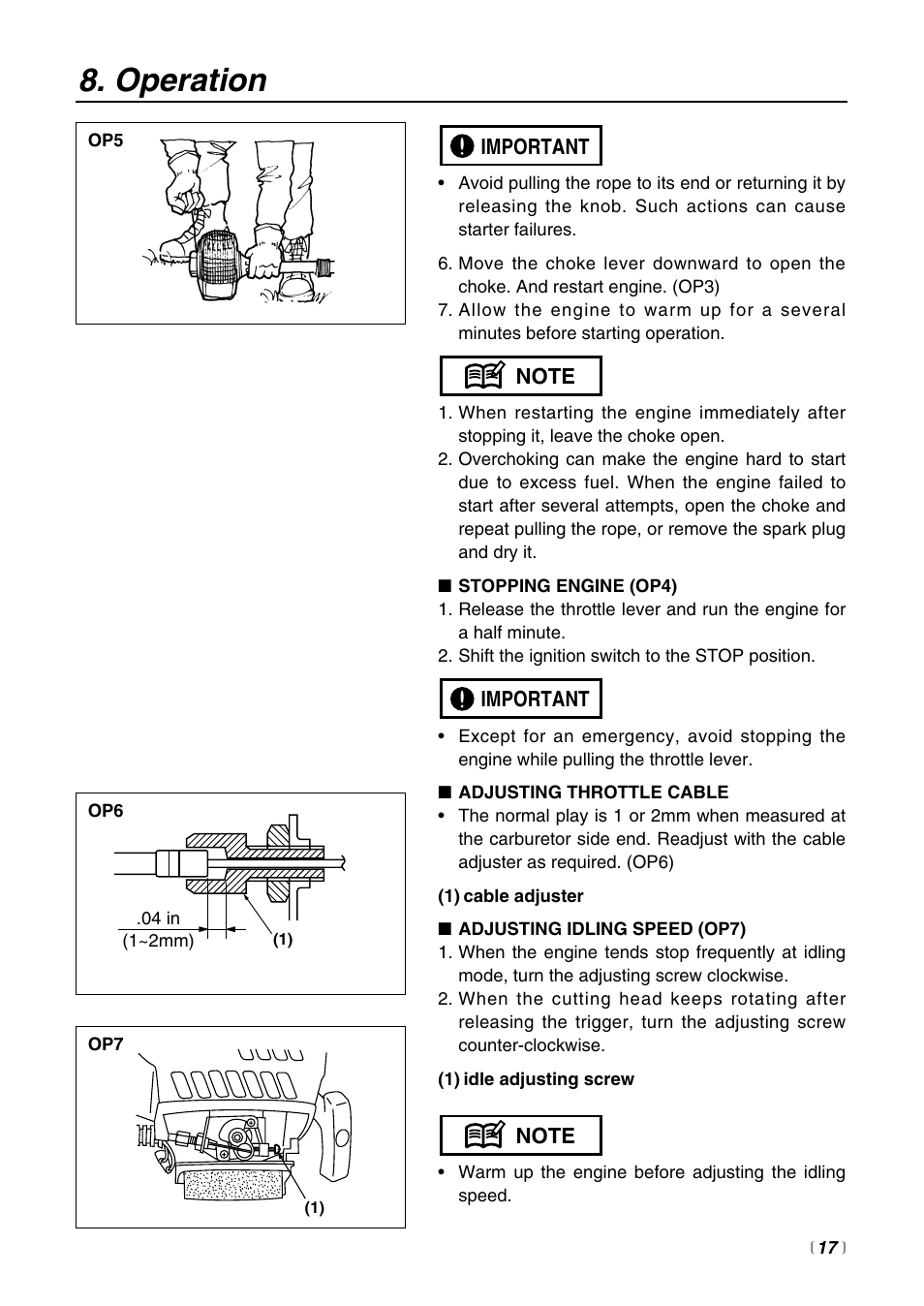 Operation | RedMax HEZ2500F User Manual | Page 17 / 36