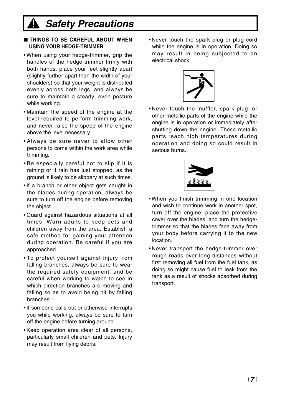 Safety precautions | RedMax CHT2200 User Manual | Page 7 / 32