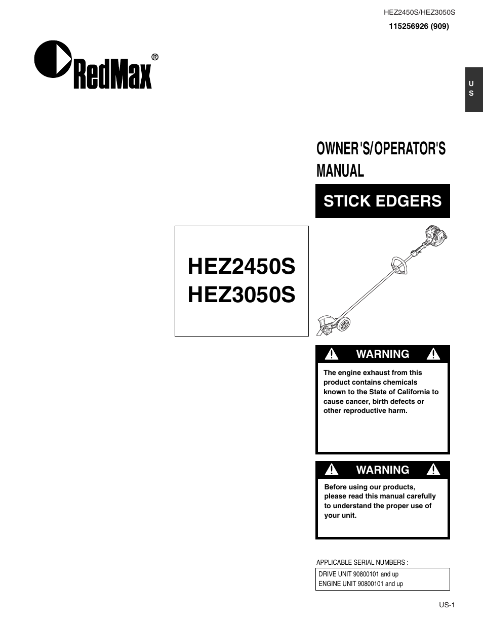 RedMax STICK HEZ2450S User Manual | 19 pages