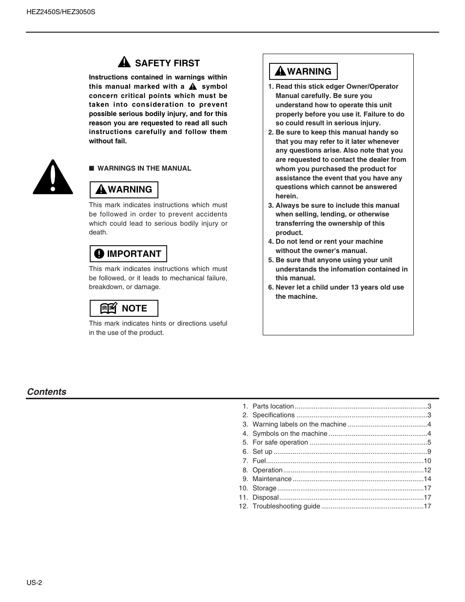 RedMax STICK HEZ2450S User Manual | Page 2 / 19