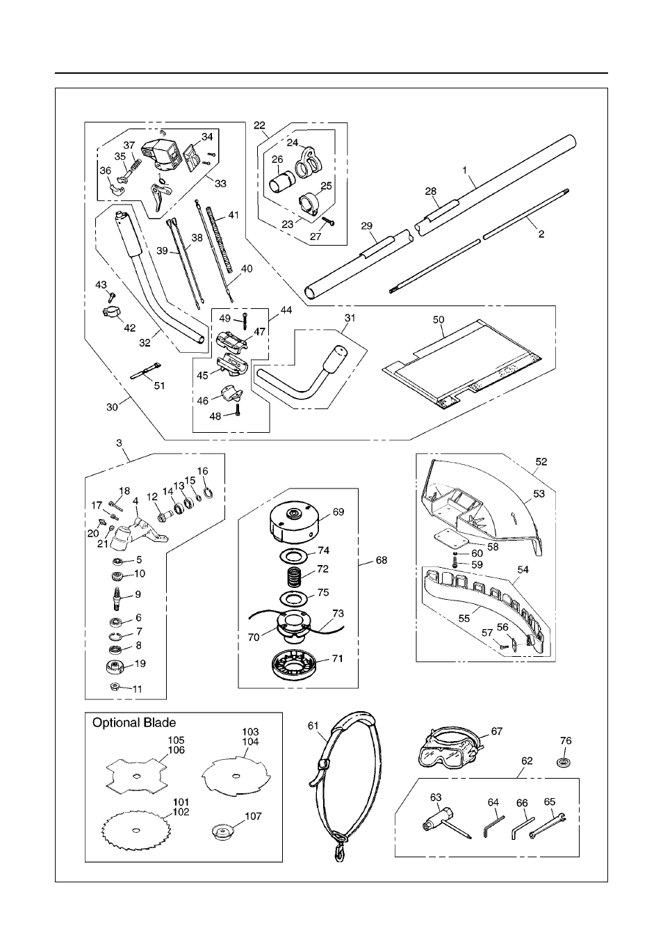 Parts list | RedMax BCZ2500S User Manual | Page 36 / 42