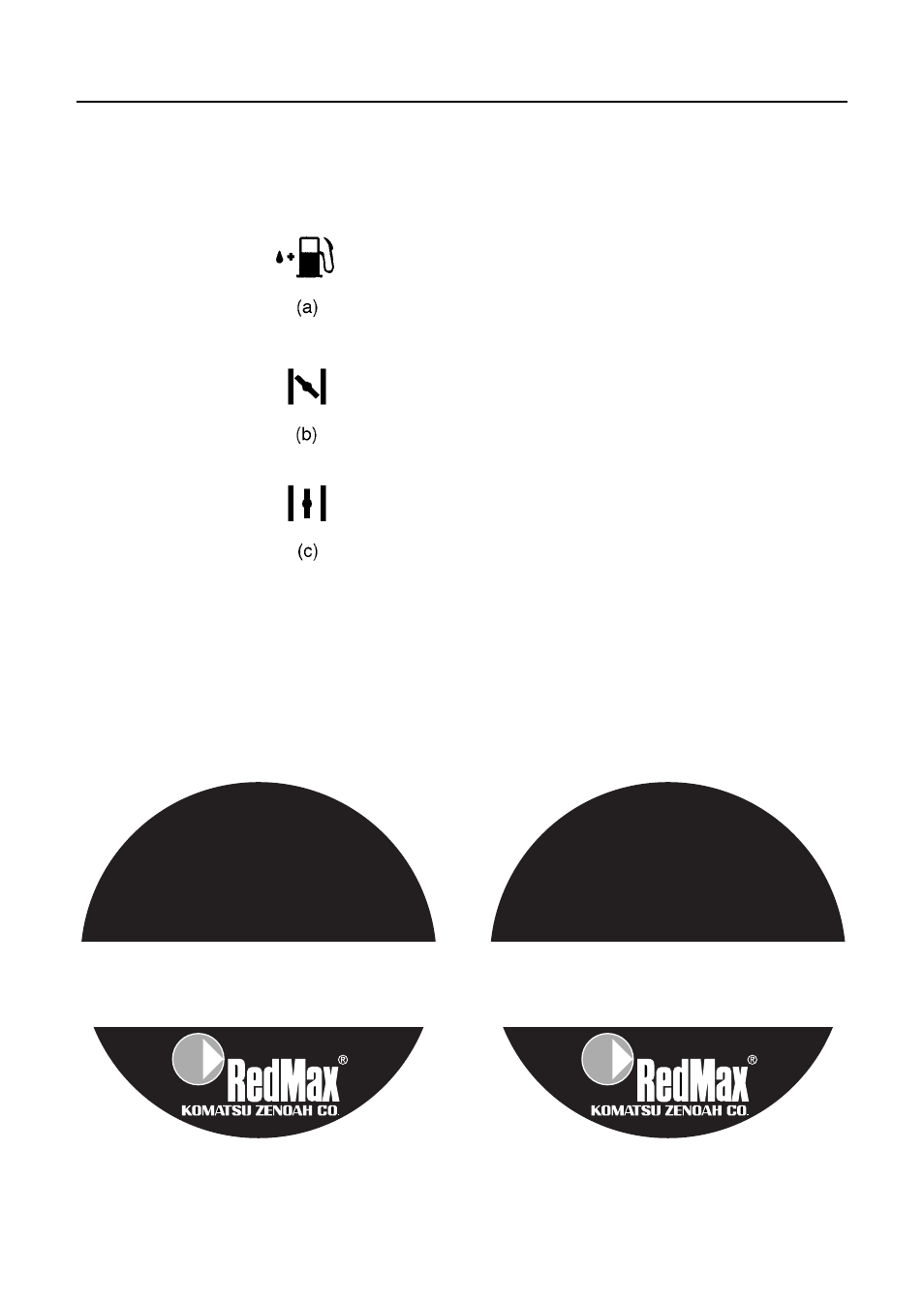 Symbols on the machine, Important engine information | RedMax BCZ2500S User Manual | Page 6 / 42